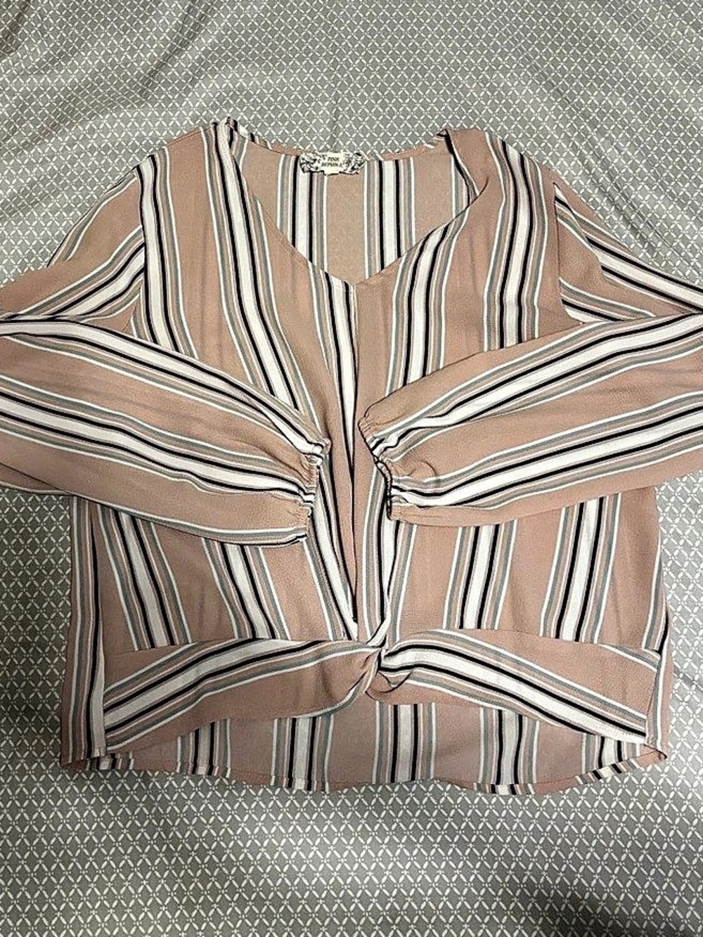 Pink Republic Striped Blouse in Pink & Blue Size Medium